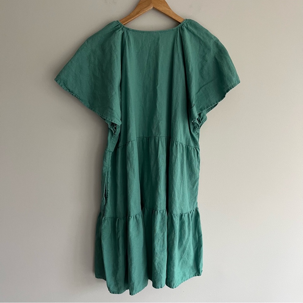 Universal Thread Green Flutter Sleeves Dress With… - image 2